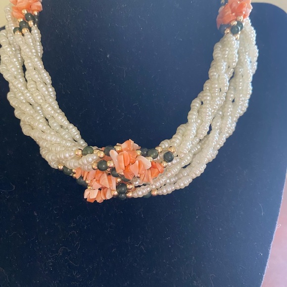 Freshwater Elegant Pearl Twisted Multi strand Necklace - Picture 3 of 12